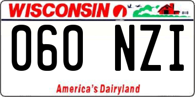 WI license plate 060NZI