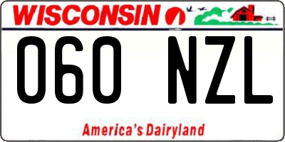 WI license plate 060NZL