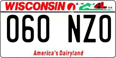 WI license plate 060NZO