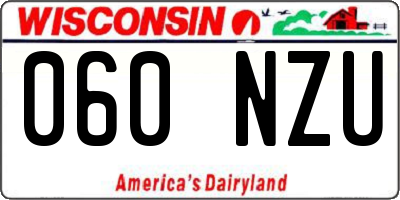 WI license plate 060NZU