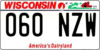 WI license plate 060NZW