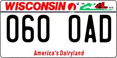 WI license plate 060OAD