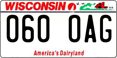 WI license plate 060OAG