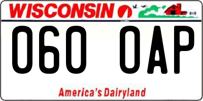 WI license plate 060OAP