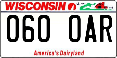 WI license plate 060OAR
