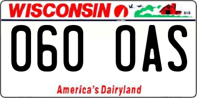 WI license plate 060OAS