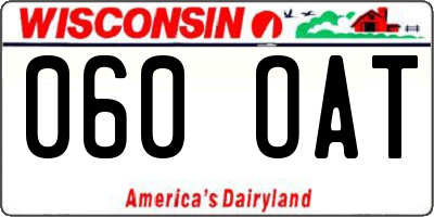 WI license plate 060OAT
