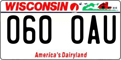 WI license plate 060OAU