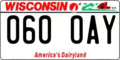 WI license plate 060OAY