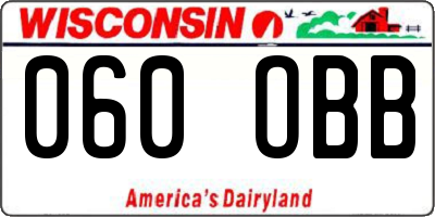 WI license plate 060OBB