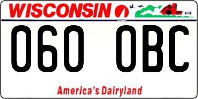 WI license plate 060OBC