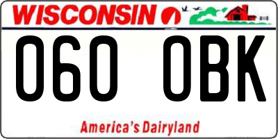 WI license plate 060OBK