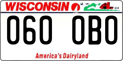 WI license plate 060OBO