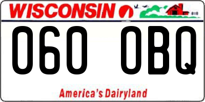 WI license plate 060OBQ