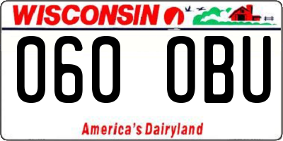 WI license plate 060OBU
