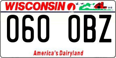 WI license plate 060OBZ