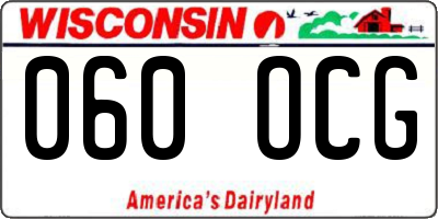 WI license plate 060OCG