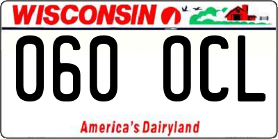 WI license plate 060OCL