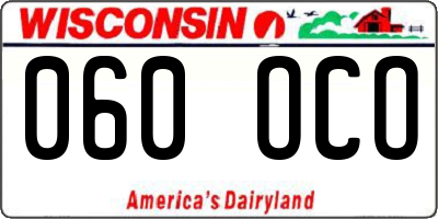 WI license plate 060OCO