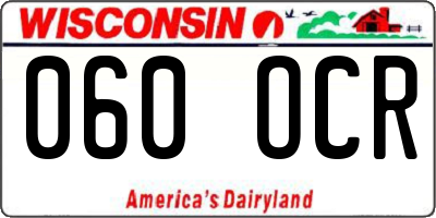 WI license plate 060OCR