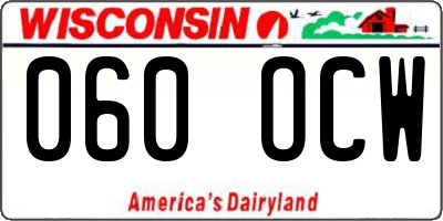 WI license plate 060OCW