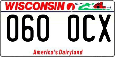 WI license plate 060OCX