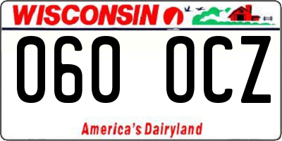 WI license plate 060OCZ