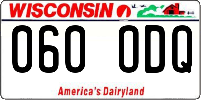 WI license plate 060ODQ