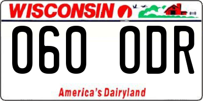 WI license plate 060ODR