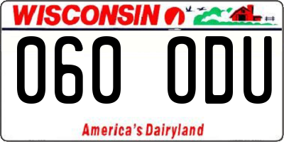 WI license plate 060ODU