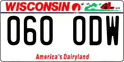 WI license plate 060ODW