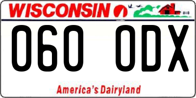 WI license plate 060ODX