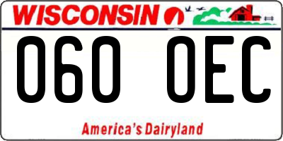 WI license plate 060OEC