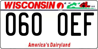 WI license plate 060OEF