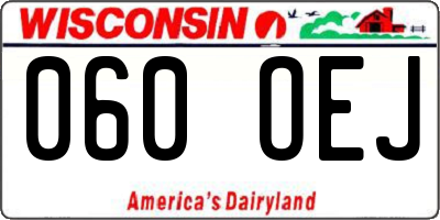 WI license plate 060OEJ