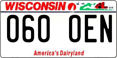 WI license plate 060OEN