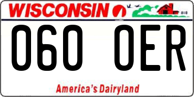WI license plate 060OER
