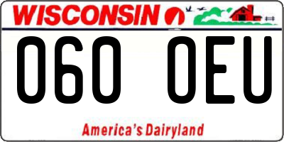 WI license plate 060OEU