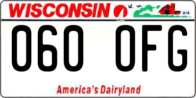 WI license plate 060OFG