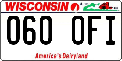 WI license plate 060OFI