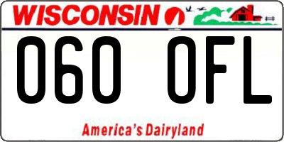 WI license plate 060OFL