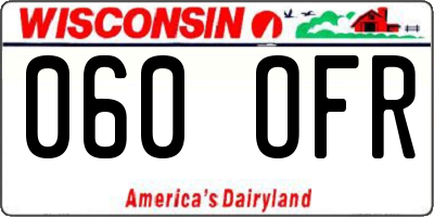 WI license plate 060OFR
