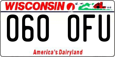 WI license plate 060OFU