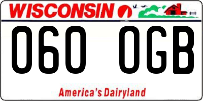 WI license plate 060OGB