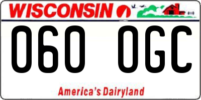 WI license plate 060OGC