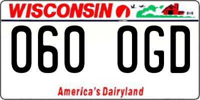 WI license plate 060OGD
