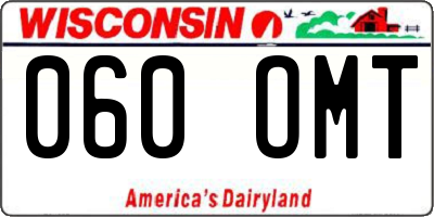 WI license plate 060OMT
