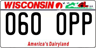 WI license plate 060OPP