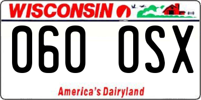 WI license plate 060OSX