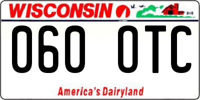 WI license plate 060OTC